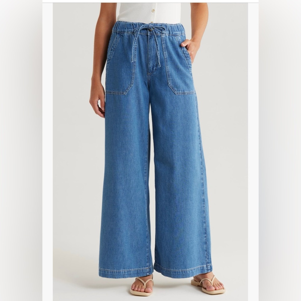 Paige Rumi Wide Leg Drawstring Jeans Size 27P